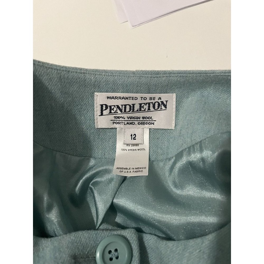 Pendleton Virgin Wool Mint Green Jacket Size 12 - image 7